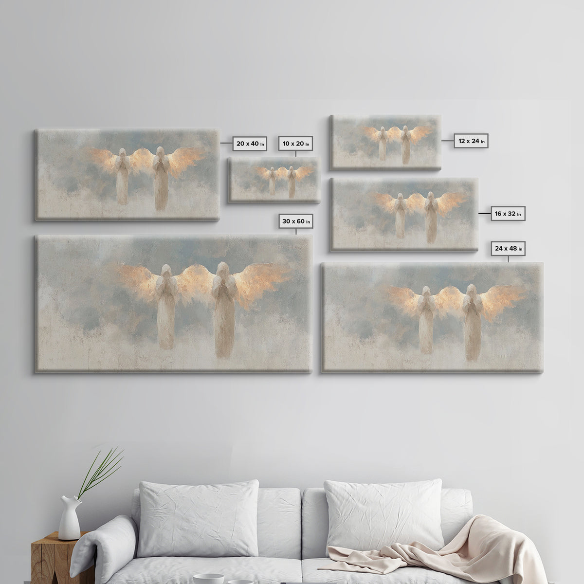 Wings Of Mercy – Framed Canvas Print – Christian Art Canvas – Abstract Christian Art – Christian Wall Art – Christian Art Gift – Minimalist