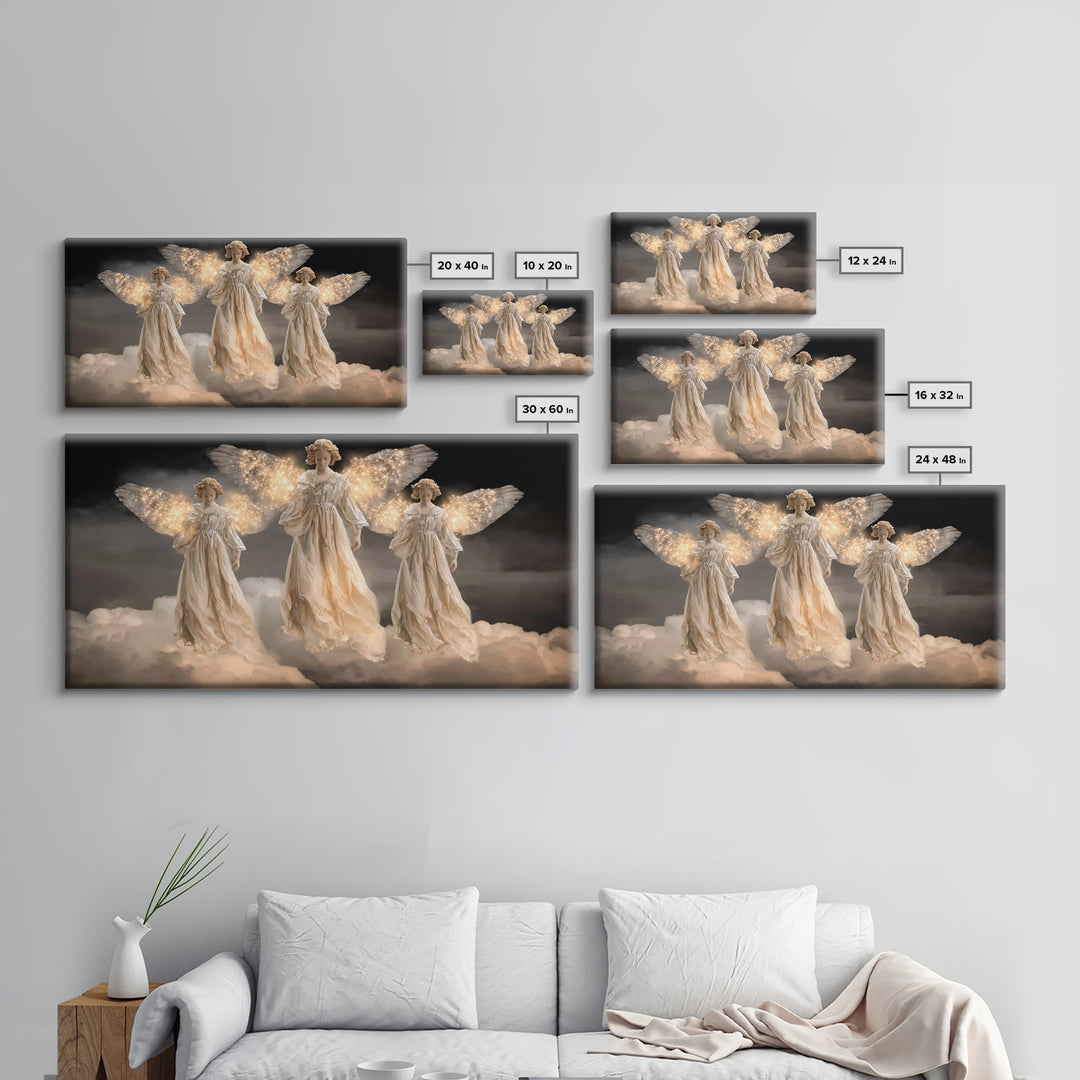 Celestial Shine – Framed Canvas Print – Christian Christmas Art – Christian Art Canvas – Christmas Art Framed – Christian Wall Art – Framed