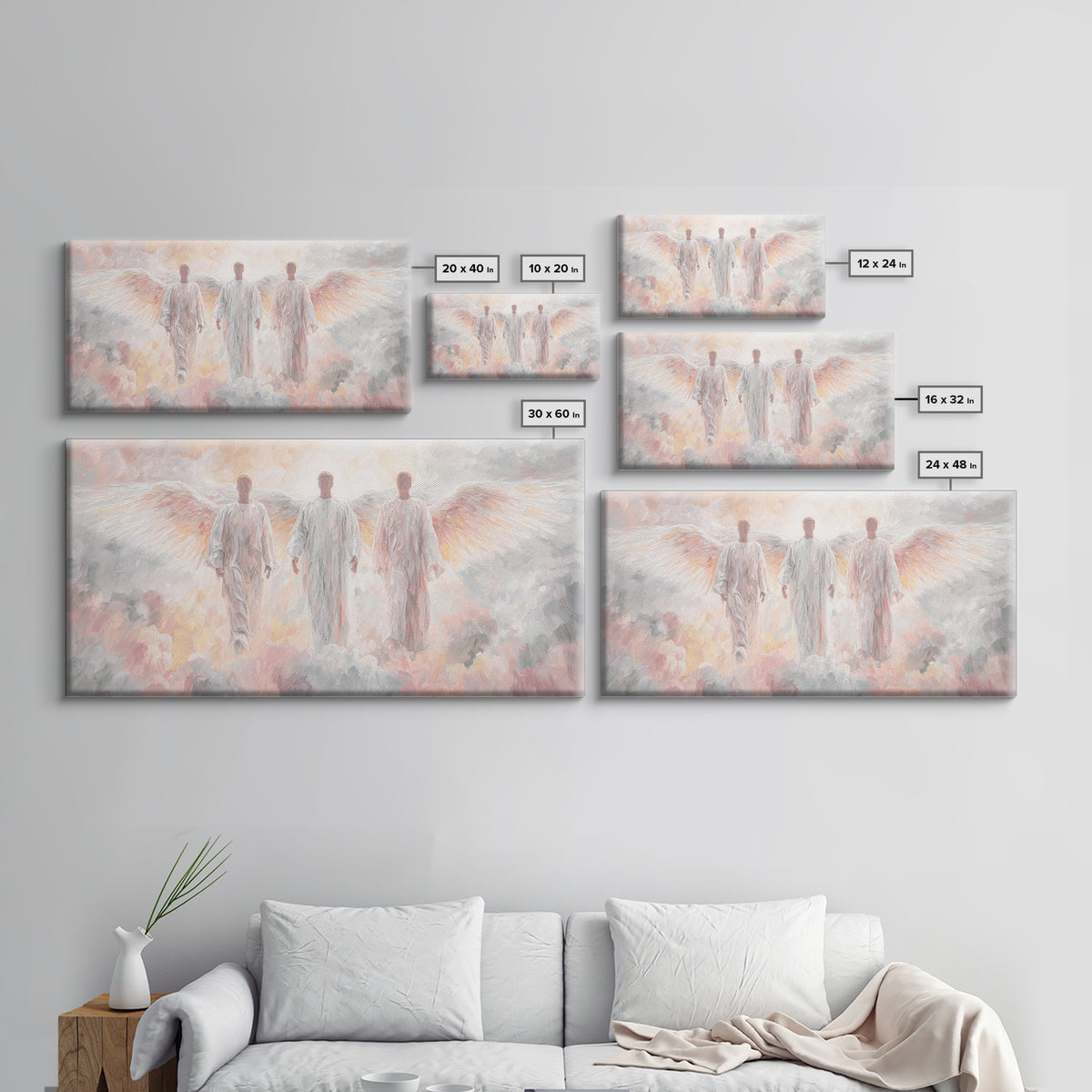 Radiant Messengers – Framed Canvas Print – Christian Wall Art – Christian Art Canvas – Modern Christian Art – Christian Painting – Christia