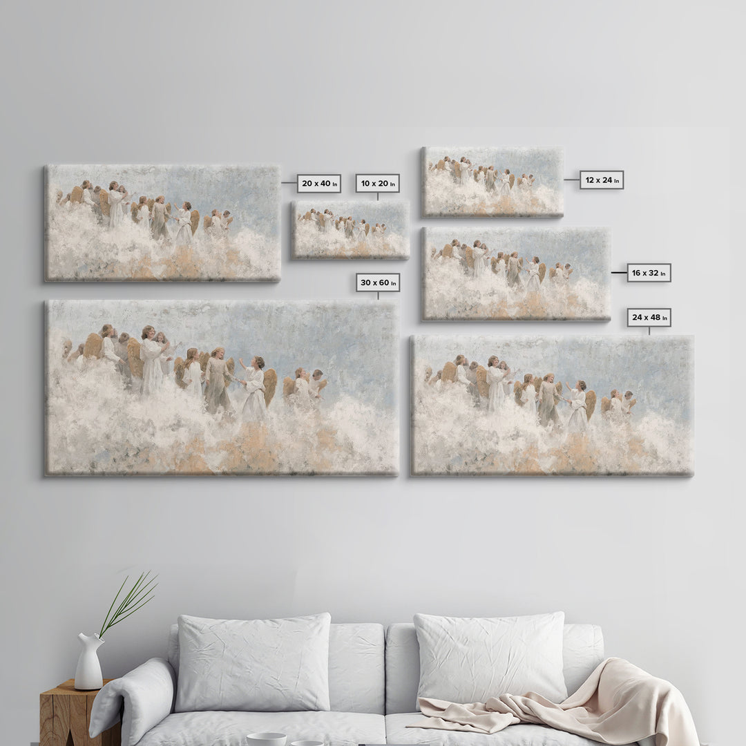 Joy Among Angels – Framed Canvas Print – Christian Christmas Art – Christian Wall Art – Christmas Art Prints – Christian Art Canvas – Chris