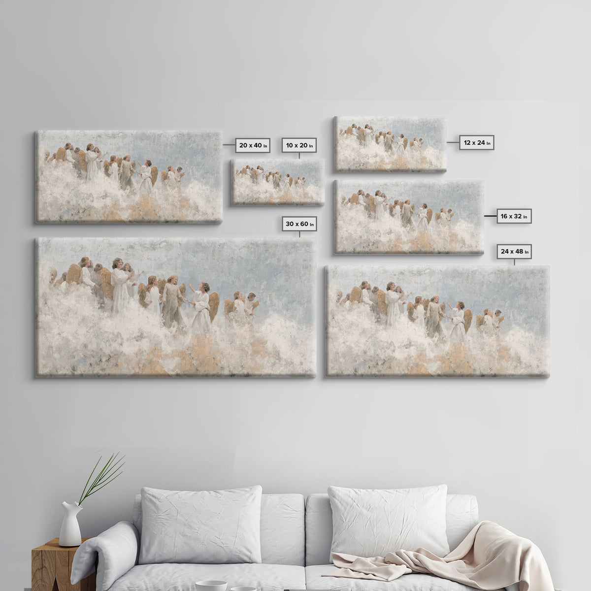 Joy Among Angels – Framed Canvas Print – Christian Christmas Art – Christian Wall Art – Christmas Art Prints – Christian Art Canvas – Chris