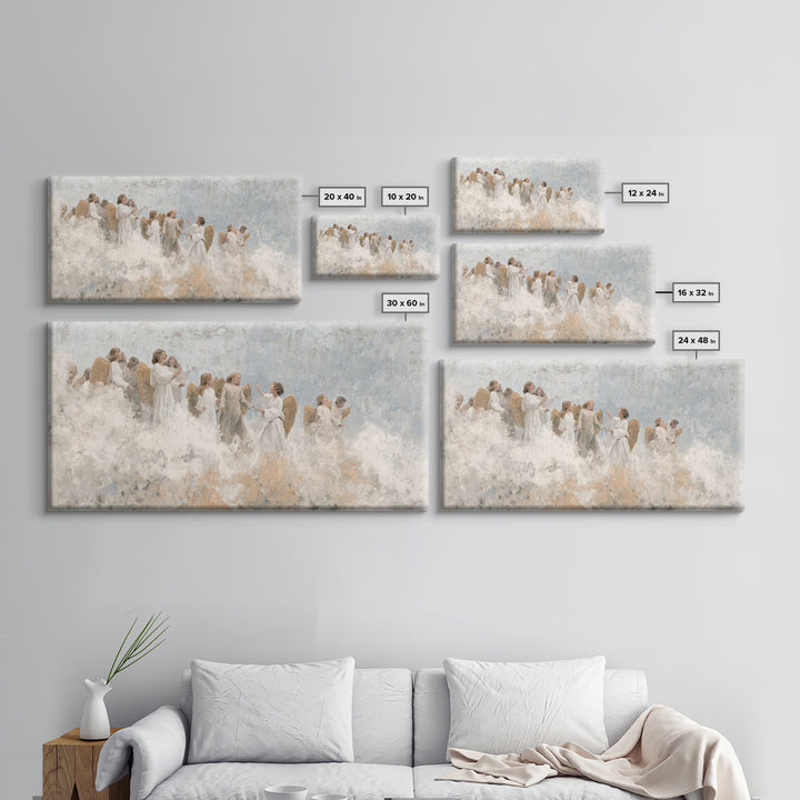 Joy Among Angels – Framed Canvas Print – Christian Christmas Art – Christian Wall Art – Christmas Art Prints – Christian Art Canvas – Chris