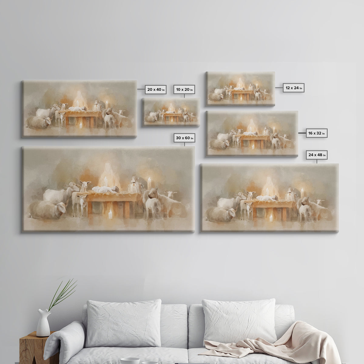 Nativity Peace | Framed Canvas Print | Christian Christmas Art | Christian Wall Art | Jesus Painting | Christian Art Canvas | Christmas Art