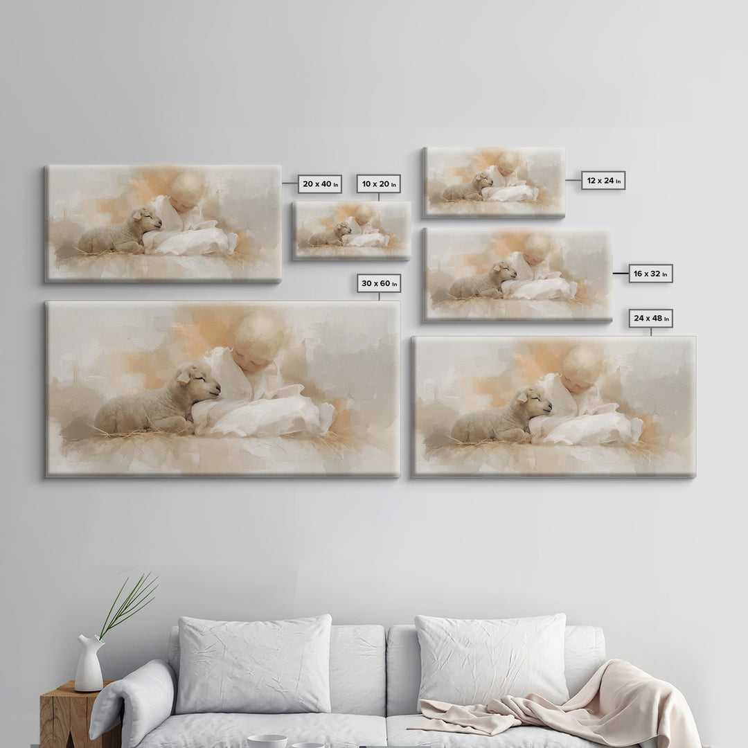 Holy Innocence – Framed Canvas Print – Christian Wall Art – Jesus Painting – Christian Christmas Art – Christian Art Canvas – Jesus