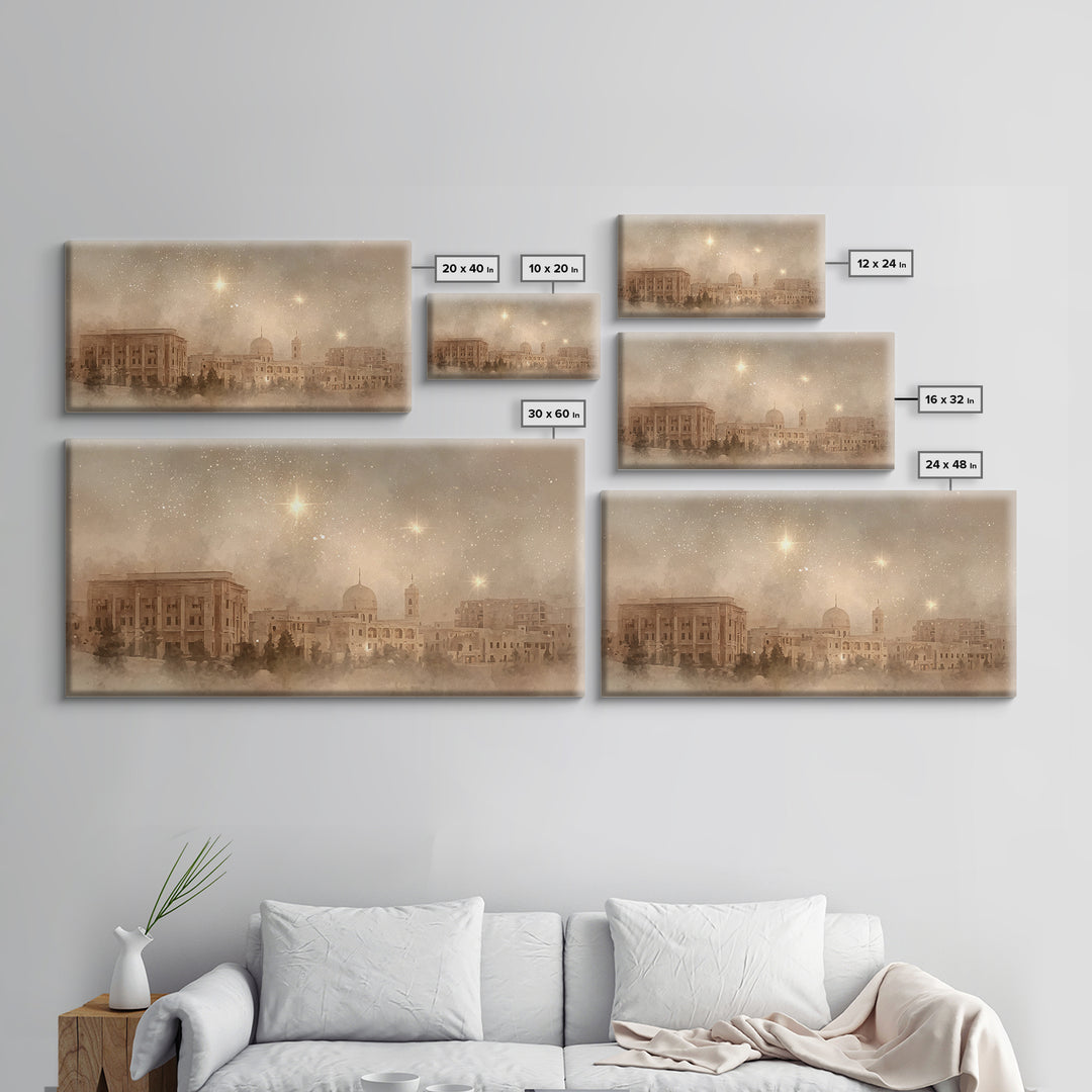 Bethlehem Radiance – Framed Canvas Print – Christmas Wall Art – Christian Art Canvas – Christian Christmas Art – Christian Painting – Chris