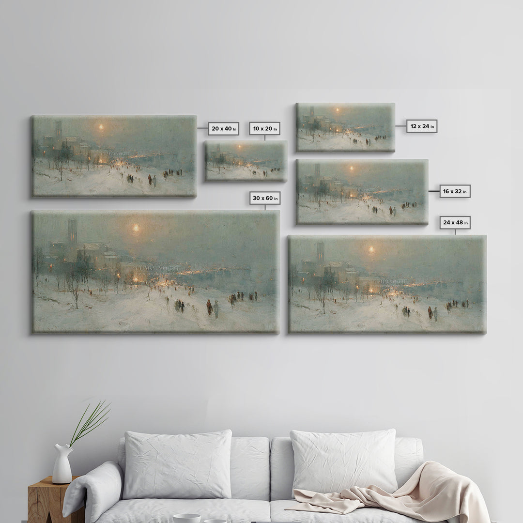 Snowy Bethlehem Path, Framed Canvas Print, Christian Art Canvas, Christmas Wall Art, Christian Christmas Art, Christmas Art Prints, Subtle