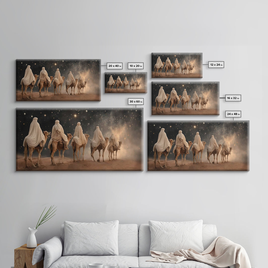 Journey of the Magi – Framed Canvas Print – Christian Christmas Art – Christian Art Canvas – Christmas Art Work – Christian Wall Art – Folk