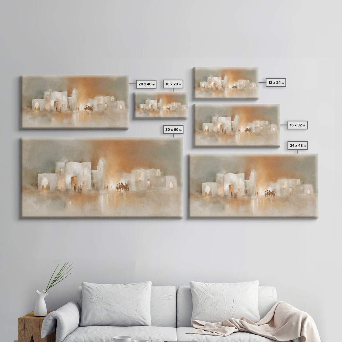 Bethlehem Arrival | Framed Canvas Print | Christmas Wall Art | Christian Christmas Art | Christian Art Canvas | Modern Christian Art | Chri