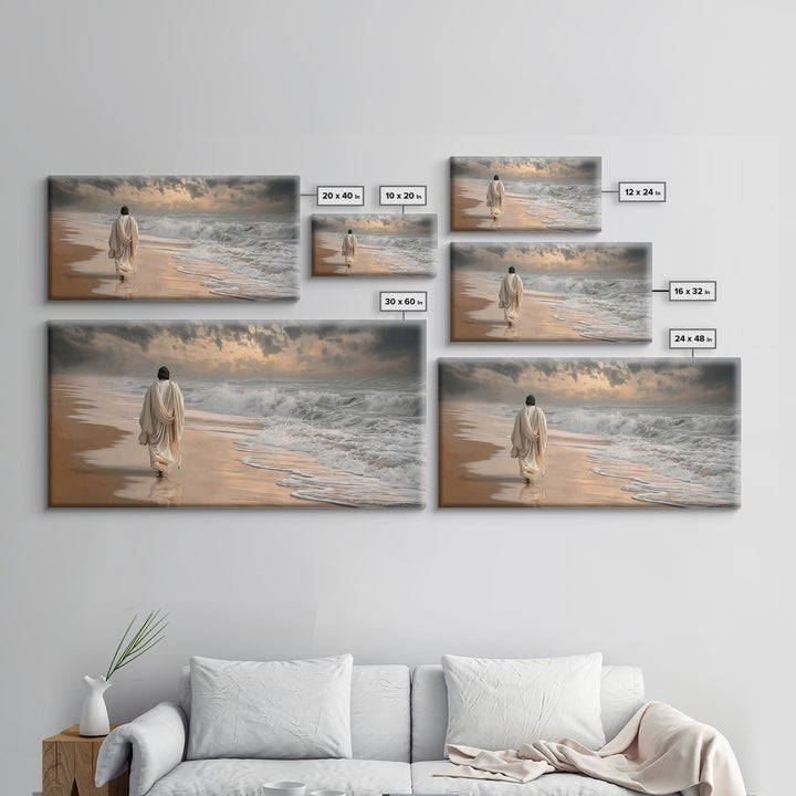Walk With Christ | Framed Canvas Print | Jesus Painting | Christian Wall Art | Large Jesus Painting | Christian Art Canvas | Modern Christi