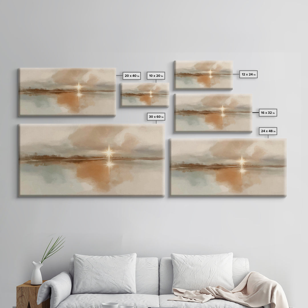 Star Over Stillness – Framed Canvas Print – Christian Art Canvas – Christian Wall Art – Minimalist Christian Art – Christmas Art – Christia