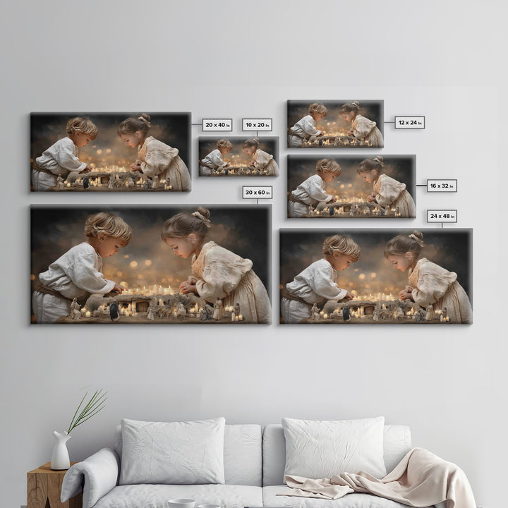 Little Lights Of Hope – Framed Canvas Print – Christian Christmas Art – Christian Wall Art – Christian Art Canvas – Christmas Art Prints –