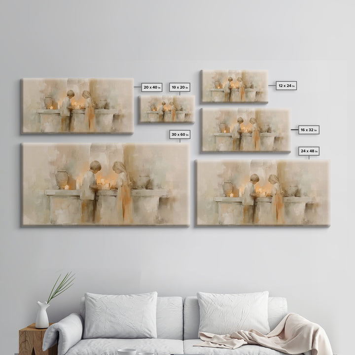 Sanctuary Glow – Framed Canvas Print – Christian Wall Art – Christian Art Print – Minimalist Christian Art – Christian Art Canvas – Subtle