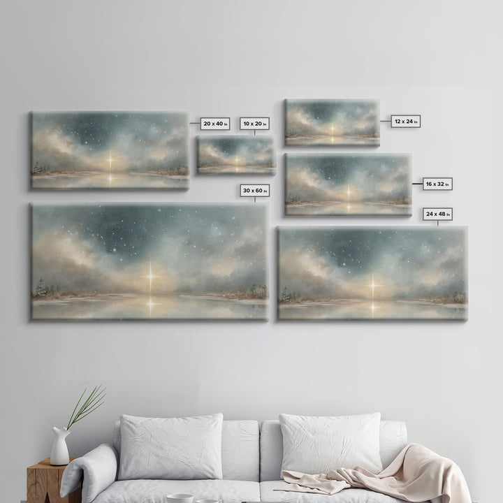 Heavenly Star Rise | Framed Canvas Print | Christian Art Canvas | Christmas Art | Christian Wall Art | Modern Christian Art | Christian Chr