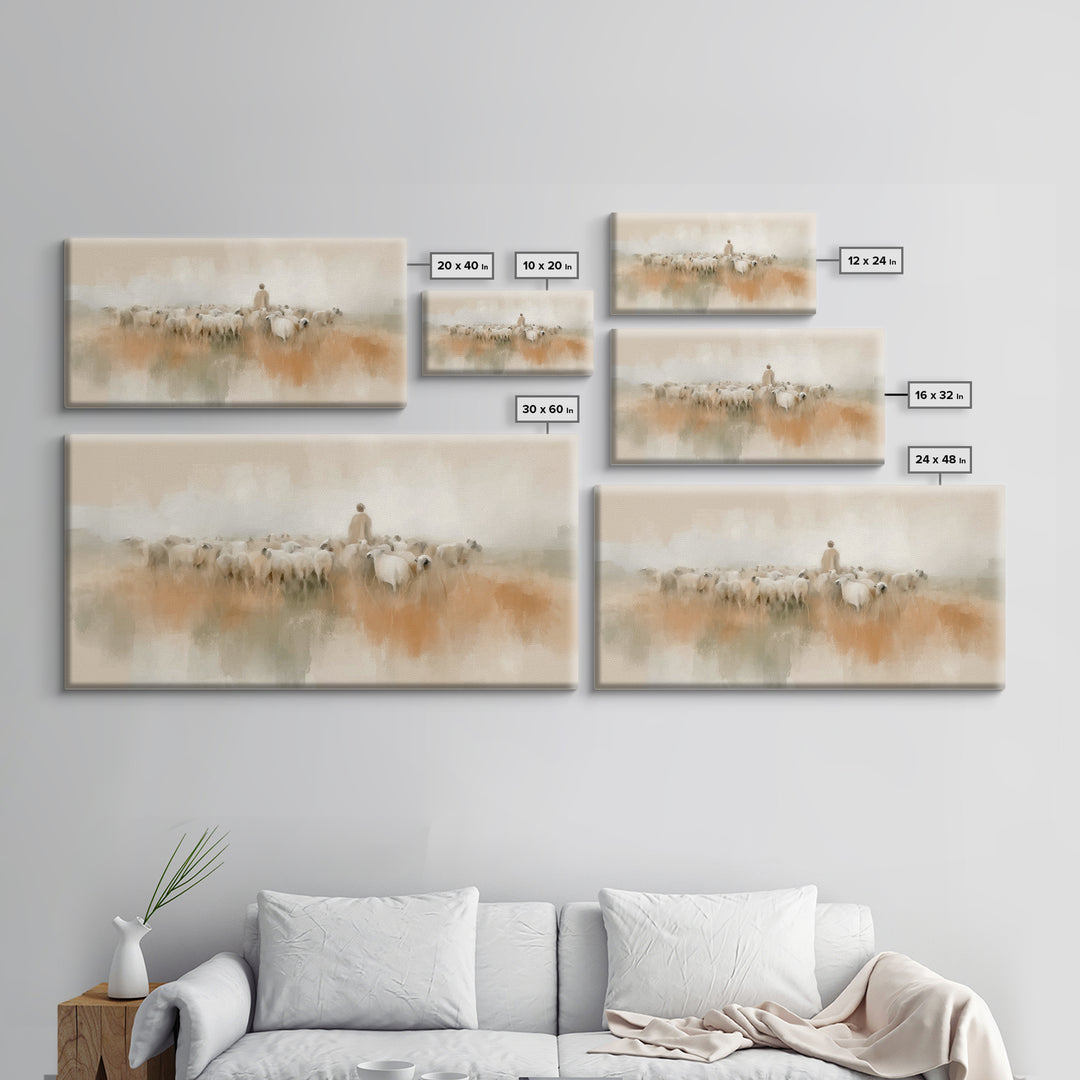 Fields Of Peace | Framed Canvas Print | Christian Art Canvas | Christian Christmas Art | Jesus Wall Art | Christian Decor | Christian Gift
