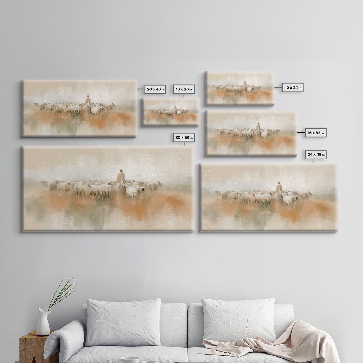 Fields Of Peace | Framed Canvas Print | Christian Art Canvas | Christian Christmas Art | Jesus Wall Art | Christian Decor | Christian Gift
