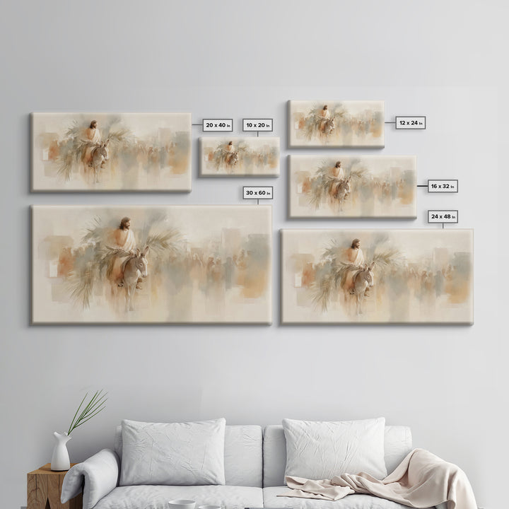 Palm Road Glory, Framed Canvas Print, Christian Wall Art, Jesus Painting, Christian Art Canvas, Christmas Art, Christian Gift Ideas