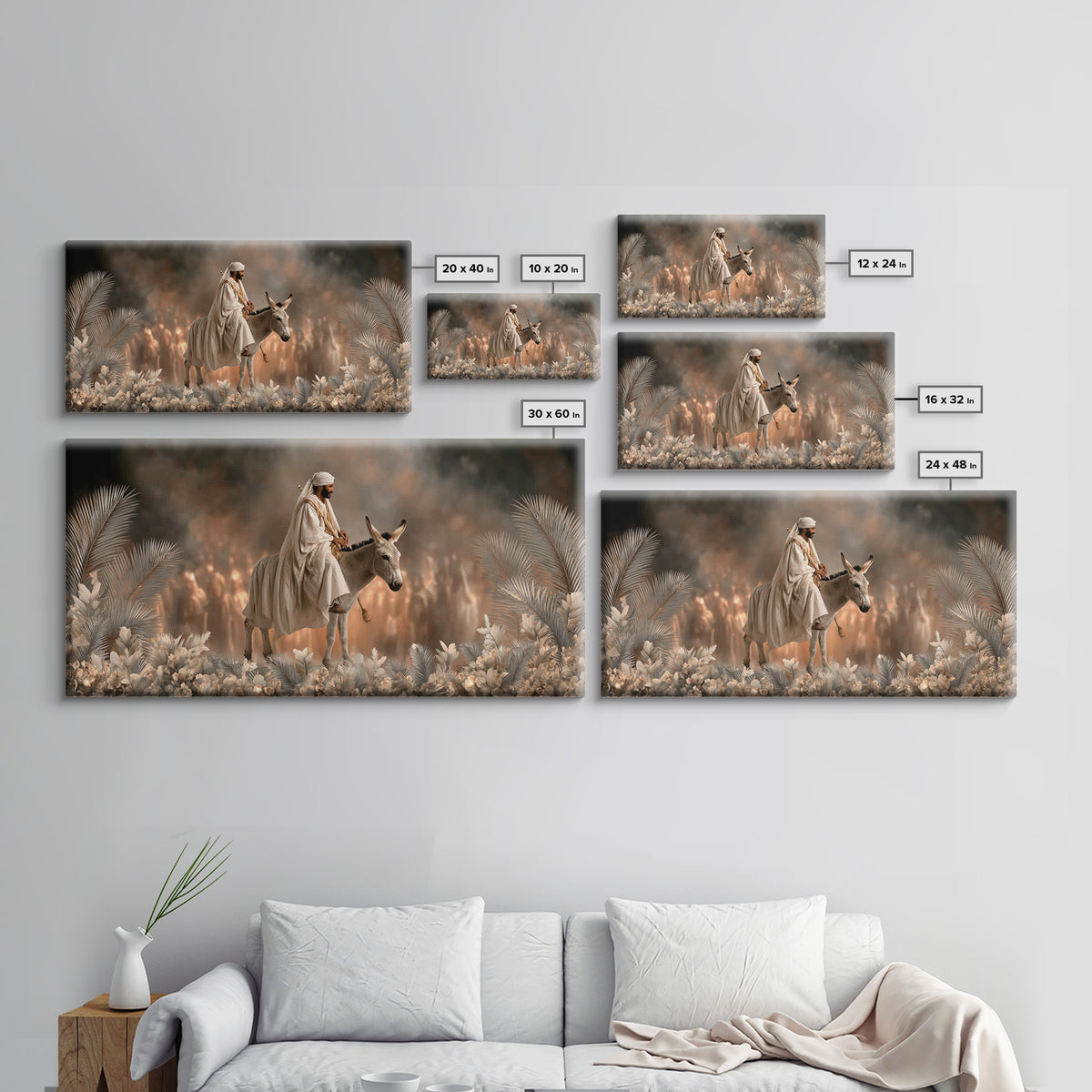 Desert Palm Way, Framed Canvas Print, Christian Art Canvas, Christian Wall Art, Jesus Painting, Christian Christmas Art, Christian Gift