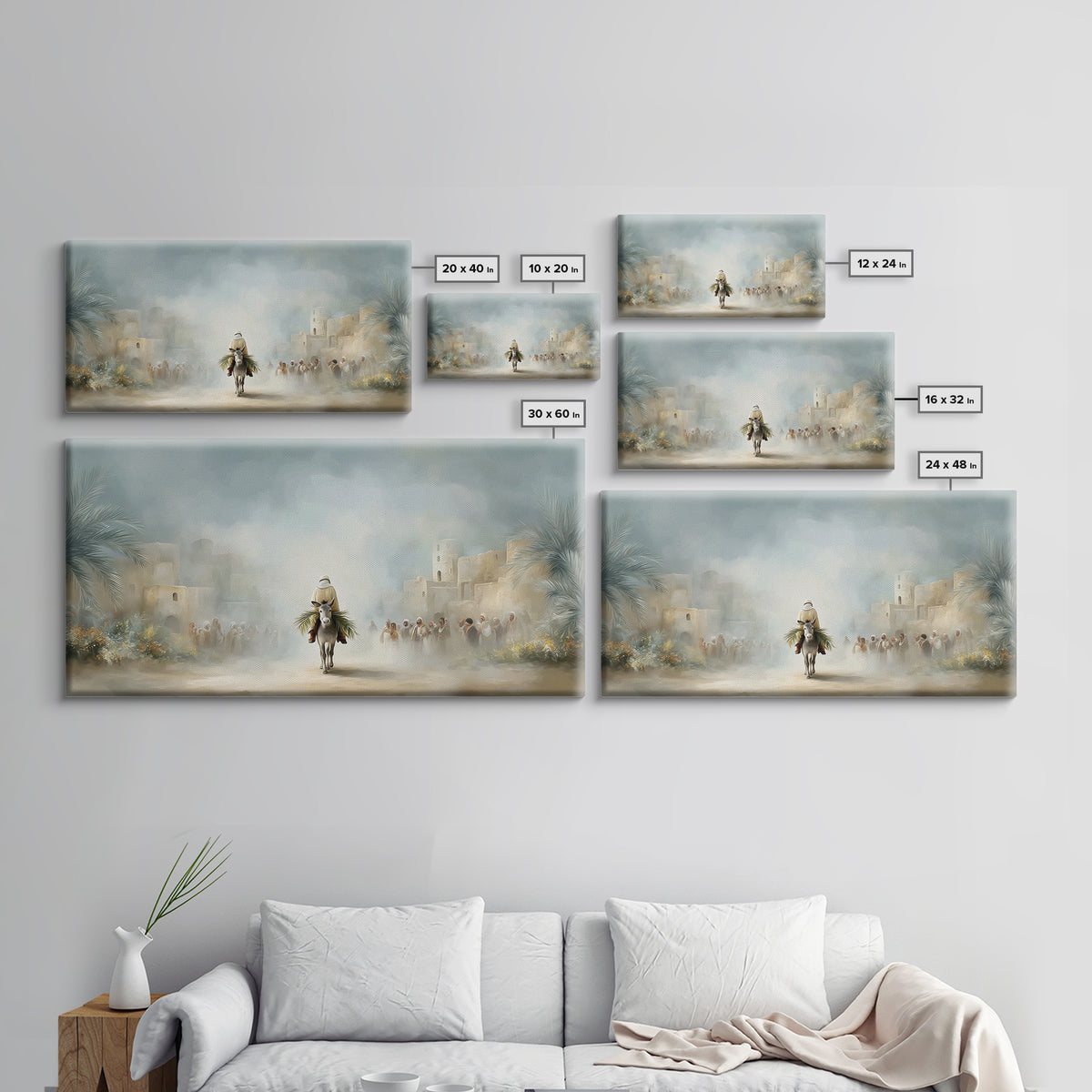 City Gate Arrival | Framed Canvas Print | Christian Art Canvas | Jesus Painting | Christian Wall Art | Christian Gift Ideas | Christmas Art