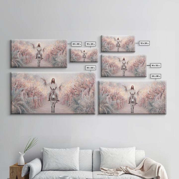 Palm Procession Joy, Framed Canvas Print, Christian Wall Art, Christian Art Canvas, Christian Gift, Christmas Art, Jesus Painting