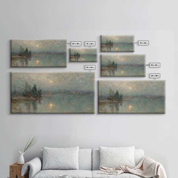 Midwinter Star Watch – Framed Canvas Print – Christmas Art – Christian Art Canvas – Christian Wall Art – Christian Christmas Art – Vintage