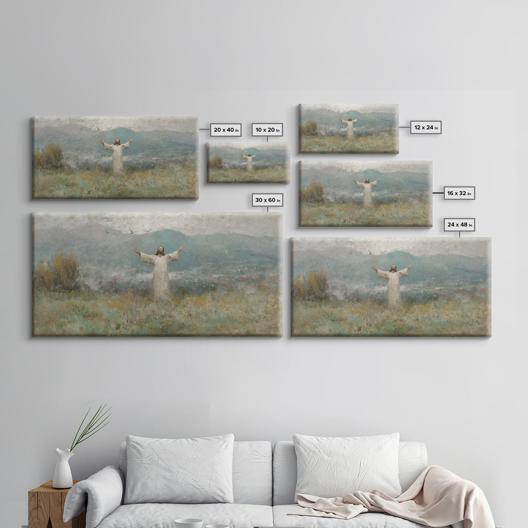 Valley Of Hope - Framed Canvas Print - Christian Wall Art - Christian Art Canvas - Christian Painting - Jesus Painting - Christian Decor