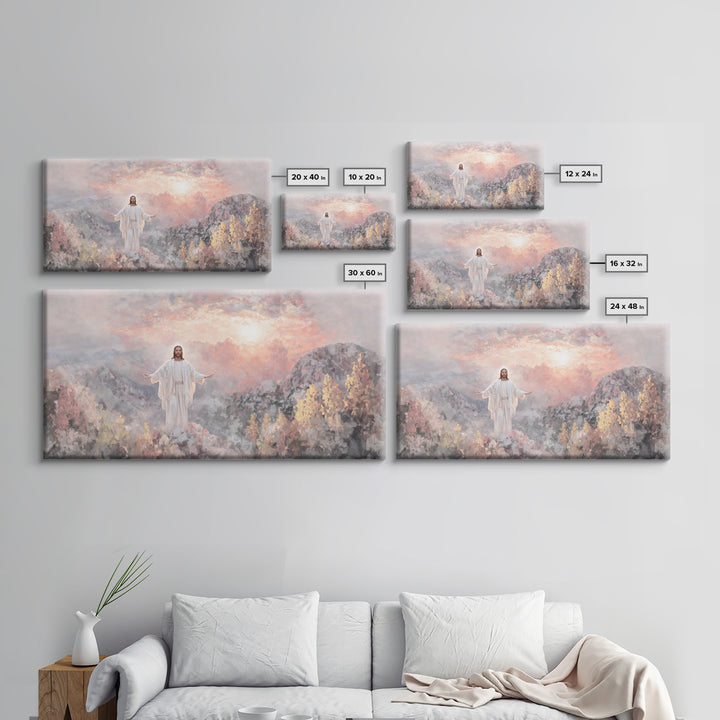 Radiant Summit Joy | Framed Canvas Print | Christian Art | Jesus Painting | Christian Wall Art | Christian Art Canvas | Christian Gift Idea
