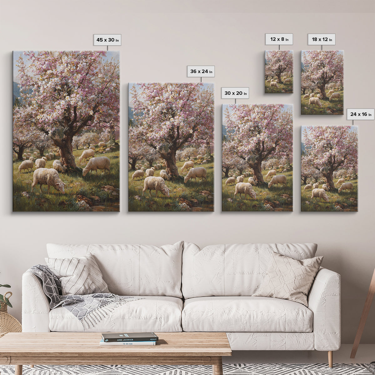 Shepherd Of Blossoms – Framed Canvas Print – Christian Wall Art – Jesus Painting – Christian Christmas Art – Christian Art Canvas