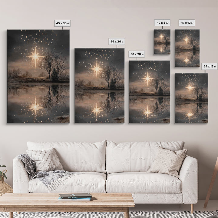 Star Of Hope – Framed Canvas Print – Christian Christmas Art – Christian Art Canvas – Christian Wall Art – Moody Christian Art – Christmas
