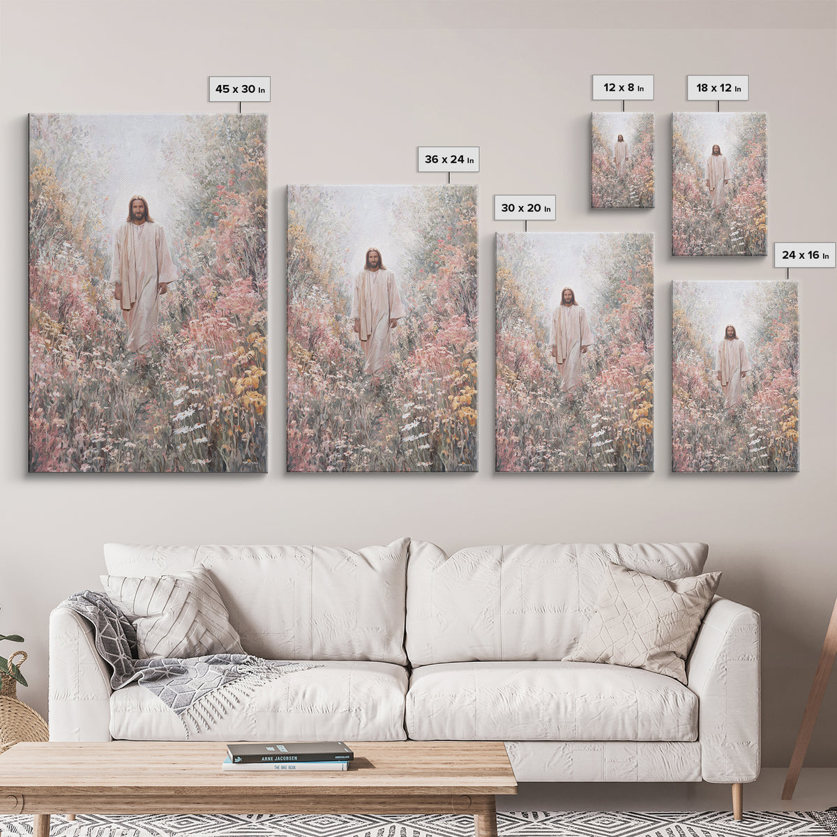 Radiant Garden Light | Framed Canvas Print | Christian Art Canvas | Jesus Painting | Modern Christian Art | Christian Wall Art | Christian
