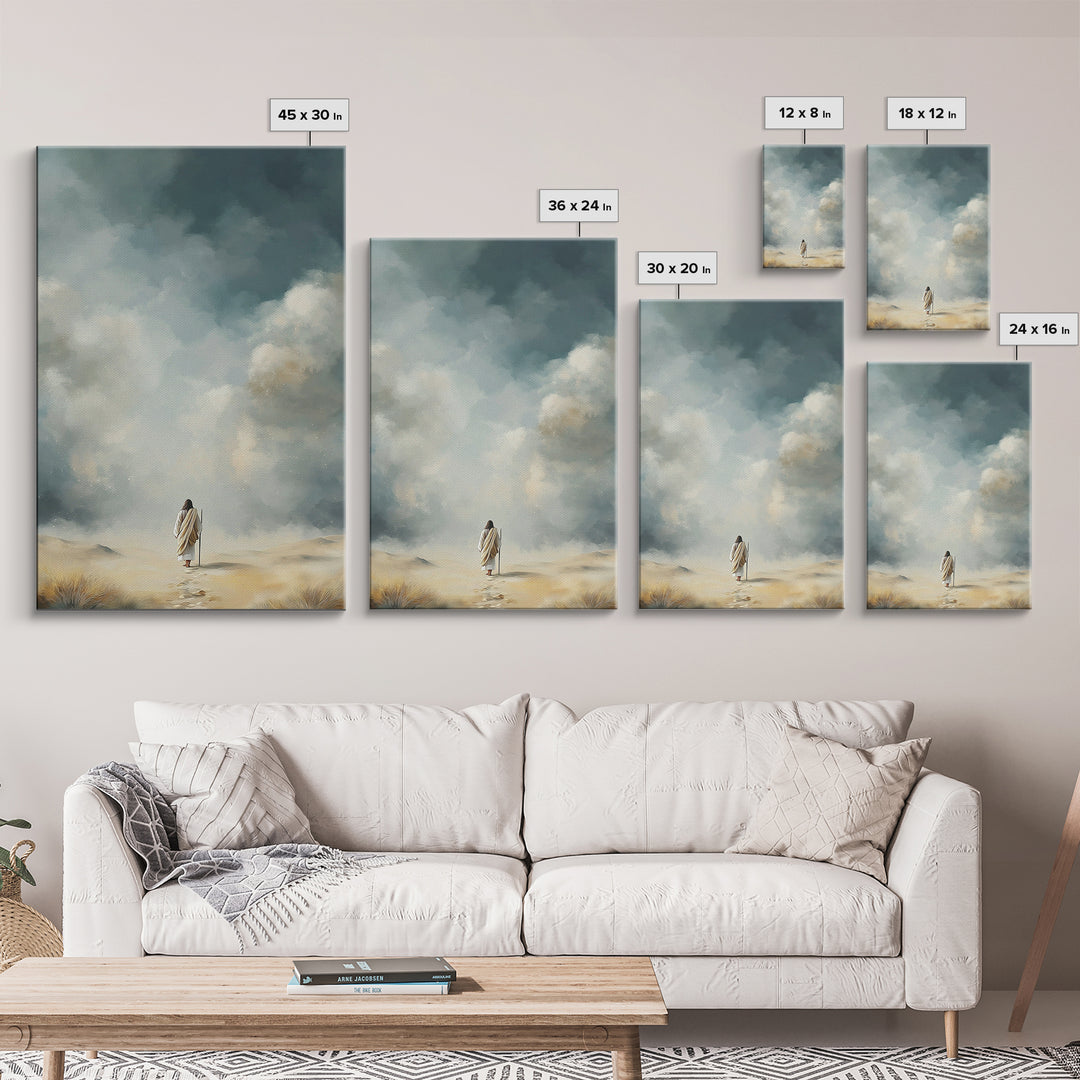 Eternal Stillness | Framed Canvas Print | Christian Art Canvas | Jesus Painting | Minimalist Christian Art | Christian Wall Art | Christian