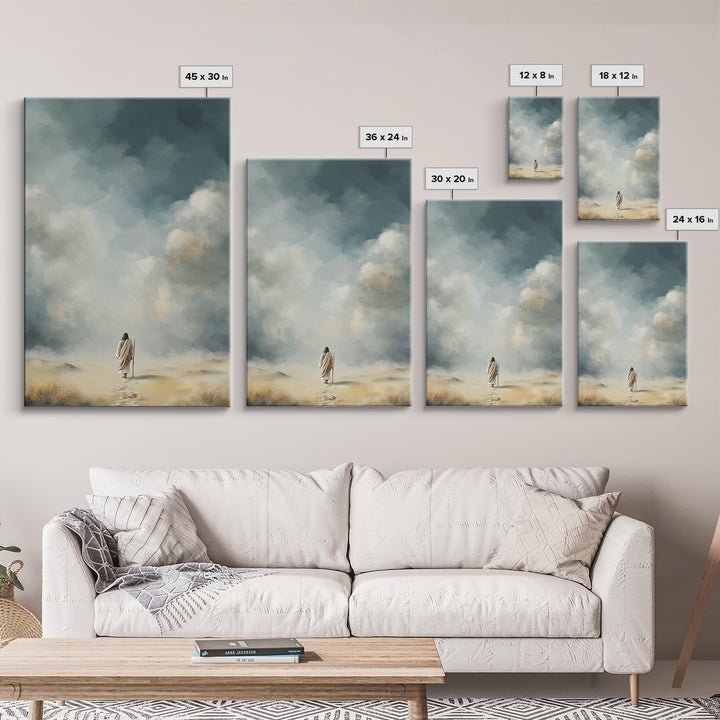 Eternal Stillness | Framed Canvas Print | Christian Art Canvas | Jesus Painting | Minimalist Christian Art | Christian Wall Art | Christian