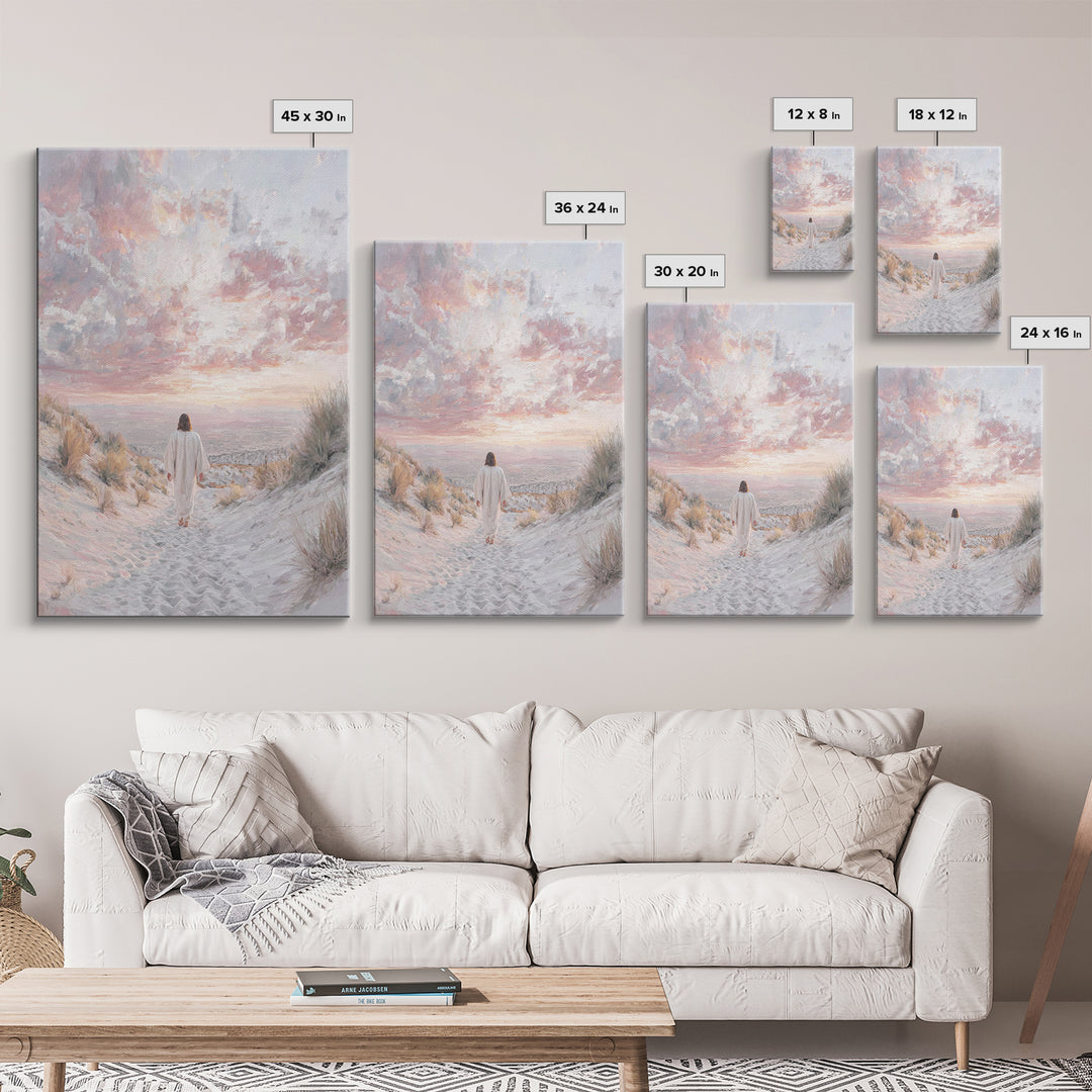 Mountain Ascent – Framed Canvas Print – Christian Art Painting – Jesus Wall Art – Christian Art Canvas – Vintage Christian Art – Christian
