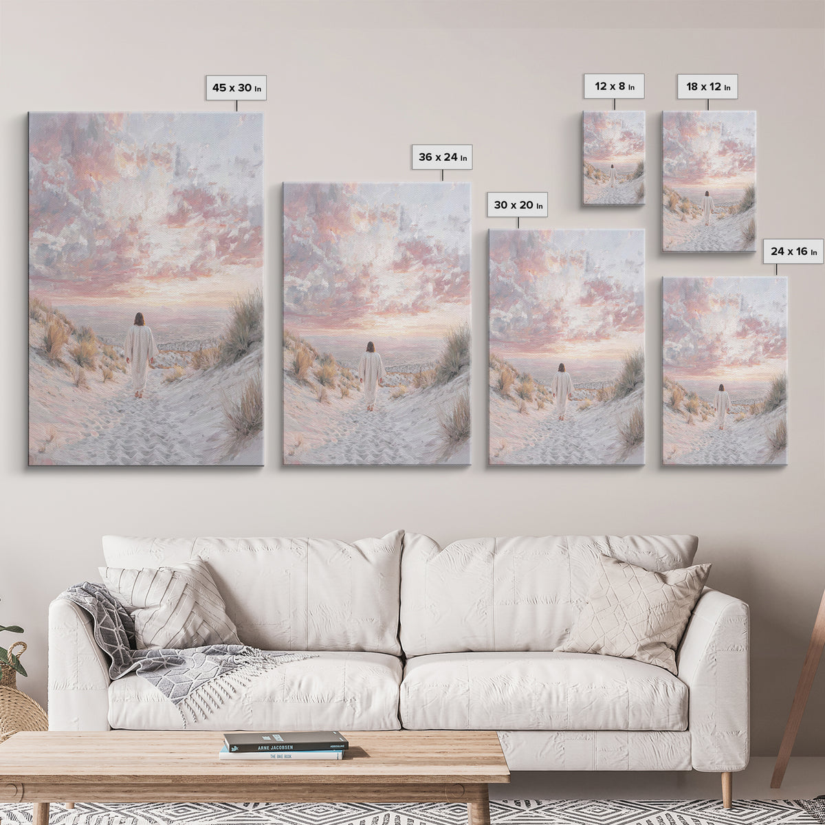 Mountain Ascent – Framed Canvas Print – Christian Art Painting – Jesus Wall Art – Christian Art Canvas – Vintage Christian Art – Christian