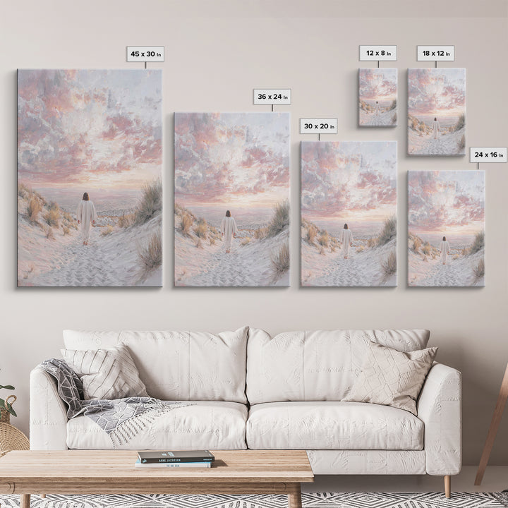 Mountain Ascent – Framed Canvas Print – Christian Art Painting – Jesus Wall Art – Christian Art Canvas – Vintage Christian Art – Christian