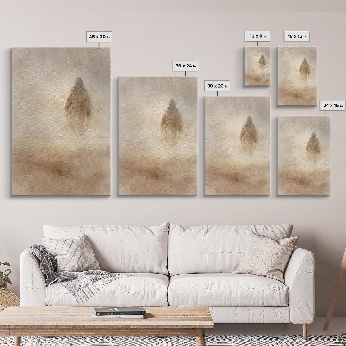 Desert Hush – Framed Canvas Print – Christian Wall Art – Christian Art Canvas – Jesus Painting – Minimalist Christian Art – Christian Gift