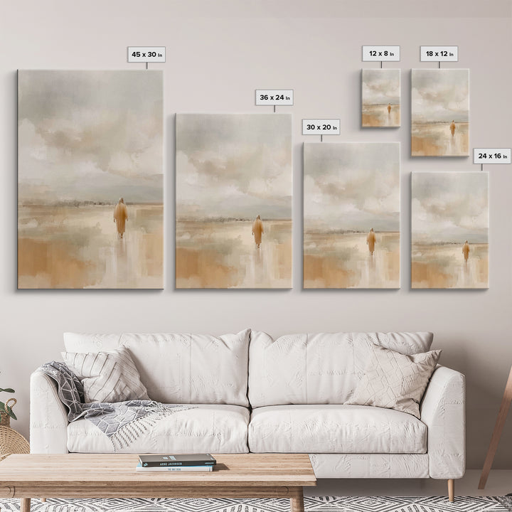 Quiet Pilgrim Path | Framed Canvas Print | Christian Wall Art | Jesus Painting | Christian Art Canvas | Subtle Christian Art | Christian De