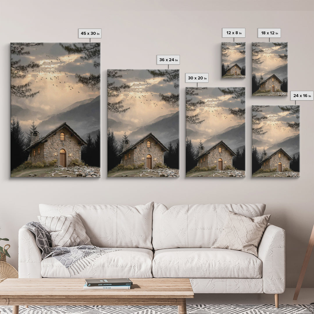 Evening Chapel – Framed Canvas Print – Christian Wall Art – Christian Art Canvas – Christian Decor – Christian Painting