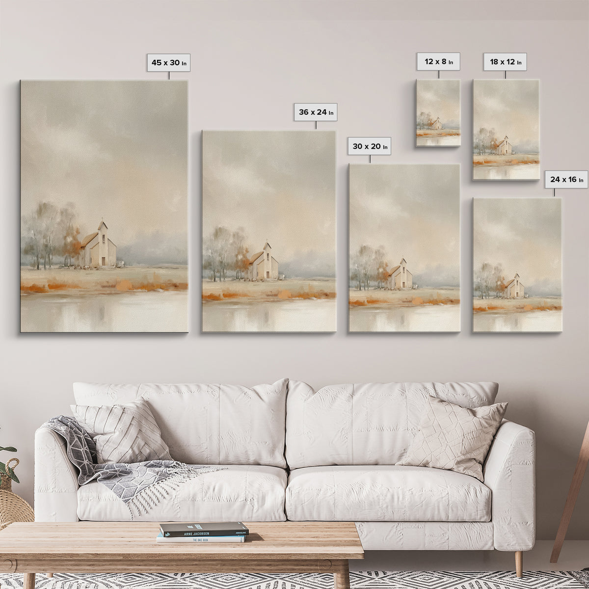 Autumn Chapel – Framed Canvas Print – Christian Wall Art – Christian Art Canvas – Christian Painting – Christian Decor