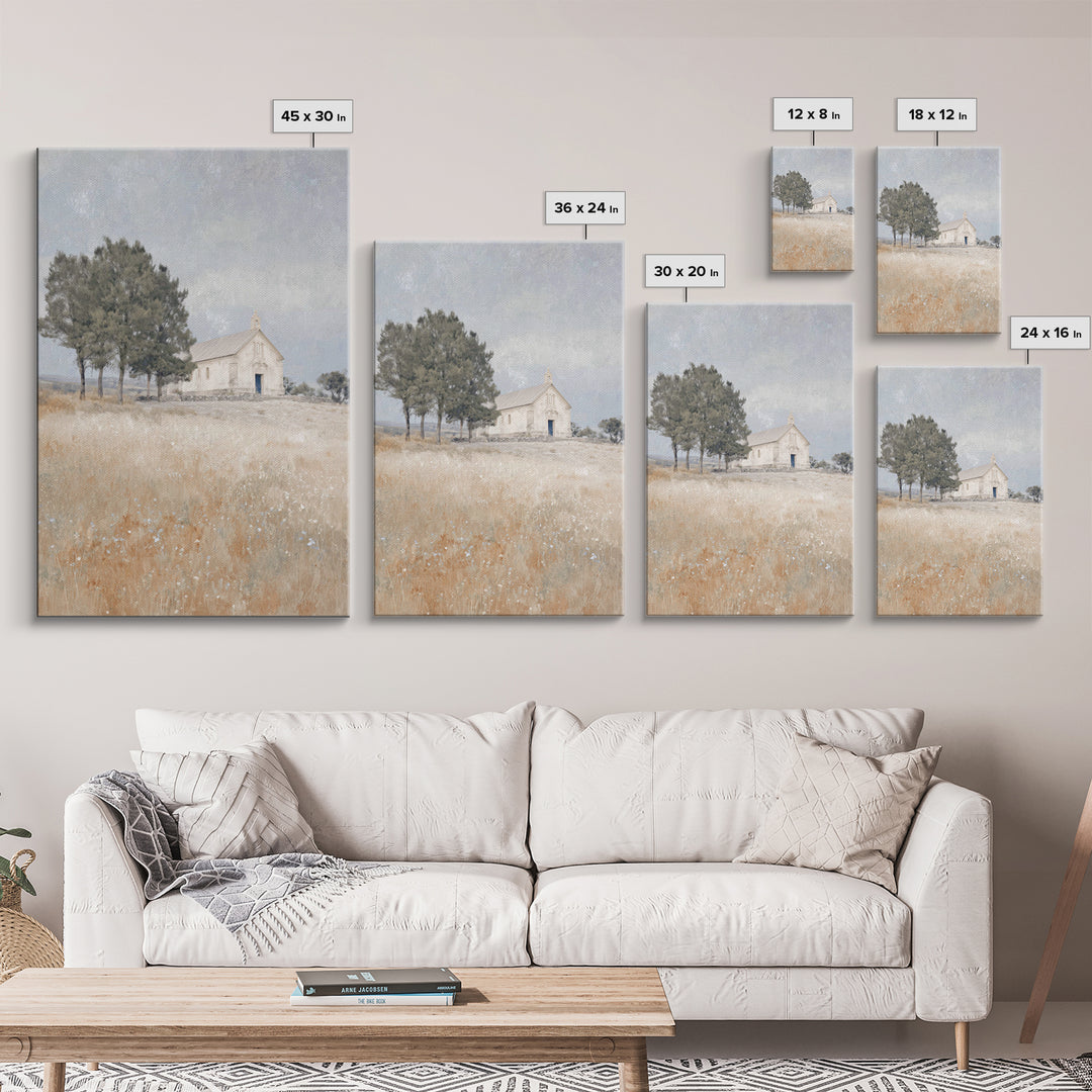 Hillside Sanctuary – Framed Canvas Print – Christian Wall Art – Christian Art Canvas – Subtle Christian Art – Christian Art Print