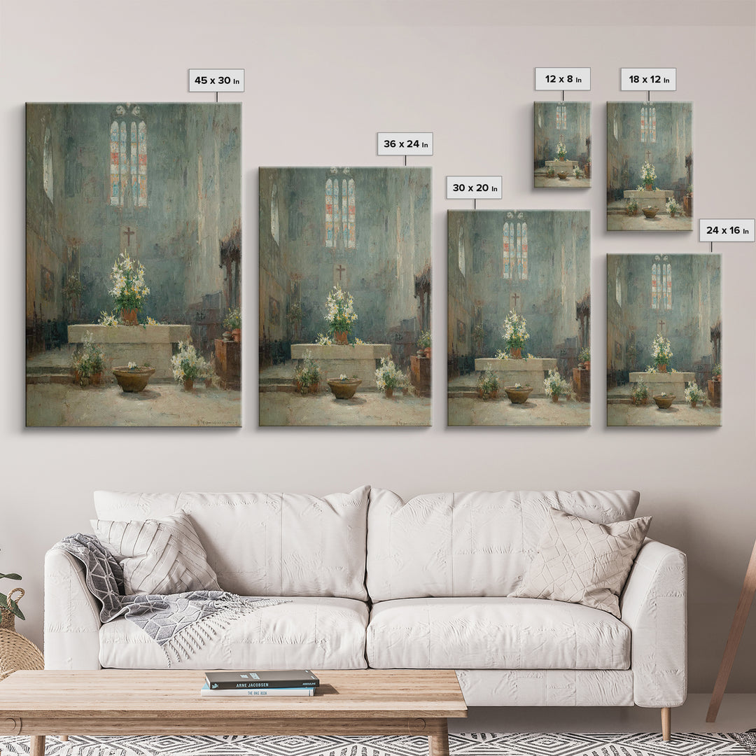 Cathedral Serenity – Framed Canvas Print – Christian Wall Art – Christian Art Canvas – Vintage Christian Art – Christian Painting – Christi