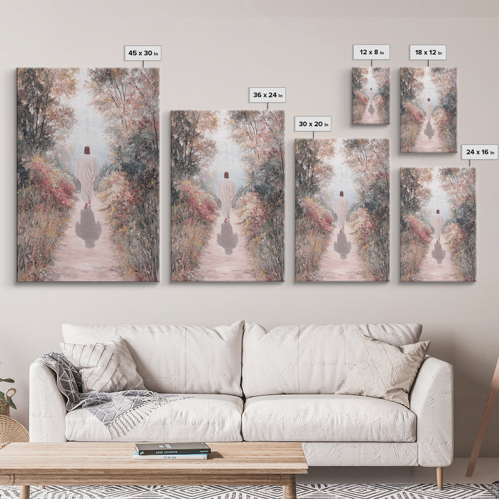 Autumn Walk Light – Framed Canvas Print – Christian Art Canvas – Christian Wall Art – Christian Art Painting – Modern Christian Painting