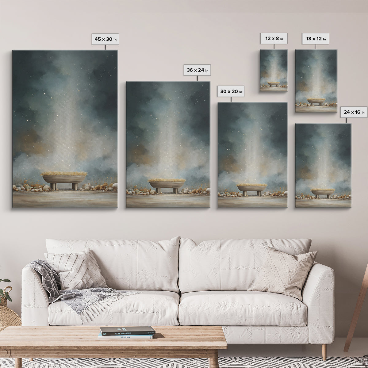 Holy Manger Light – Framed Canvas Print – Christian Wall Art – Christian Art Canvas – Christmas Art – Christian Christmas Art