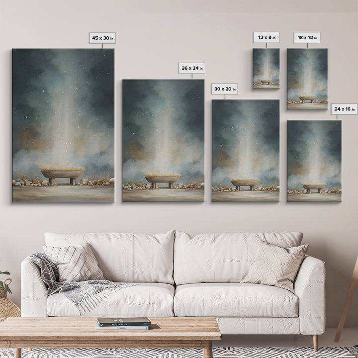 Holy Manger Light – Framed Canvas Print – Christian Wall Art – Christian Art Canvas – Christmas Art – Christian Christmas Art