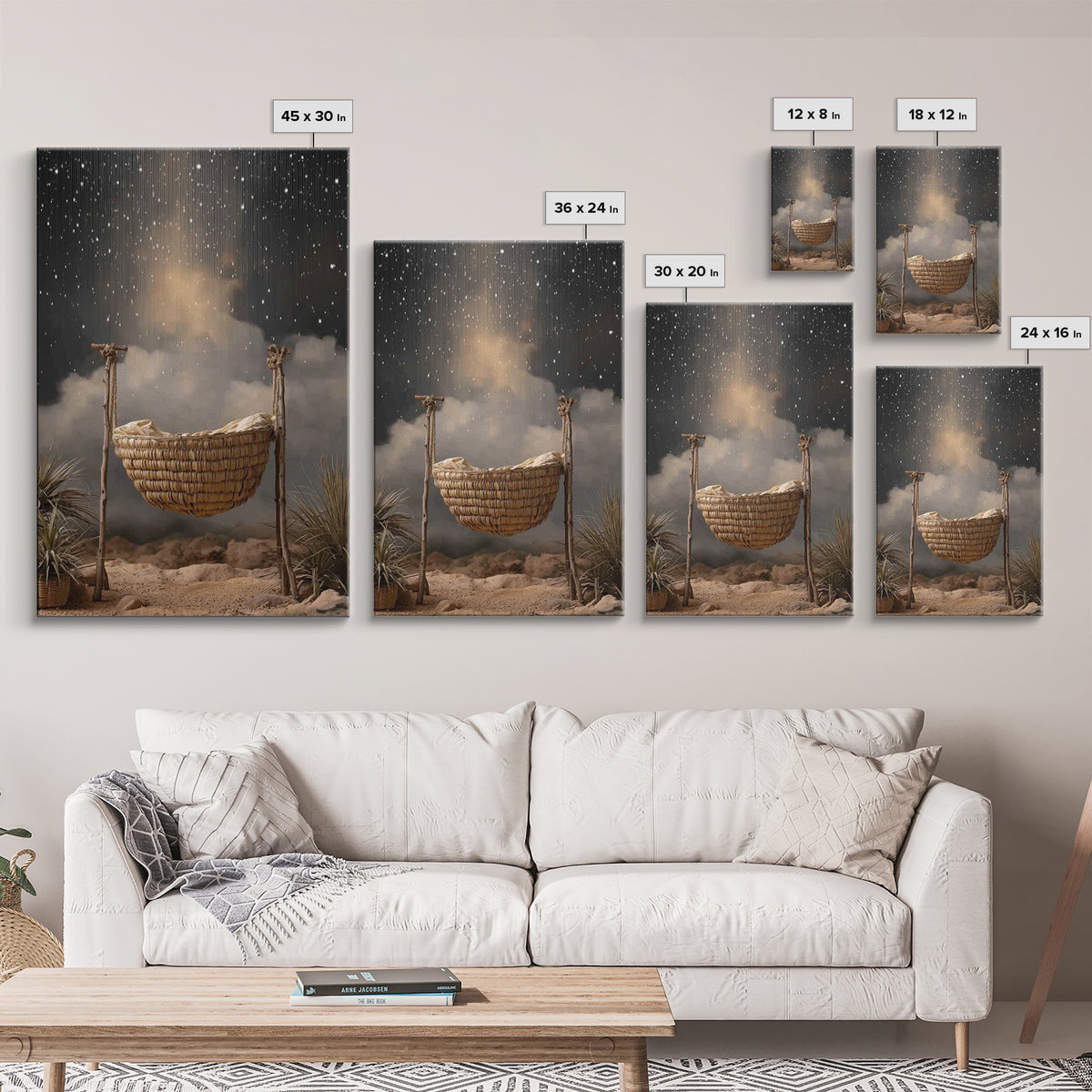 Night Of Promise – Framed Canvas Print – Christian Wall Art – Christian Christmas Art – Christian Art Canvas – Christmas Art