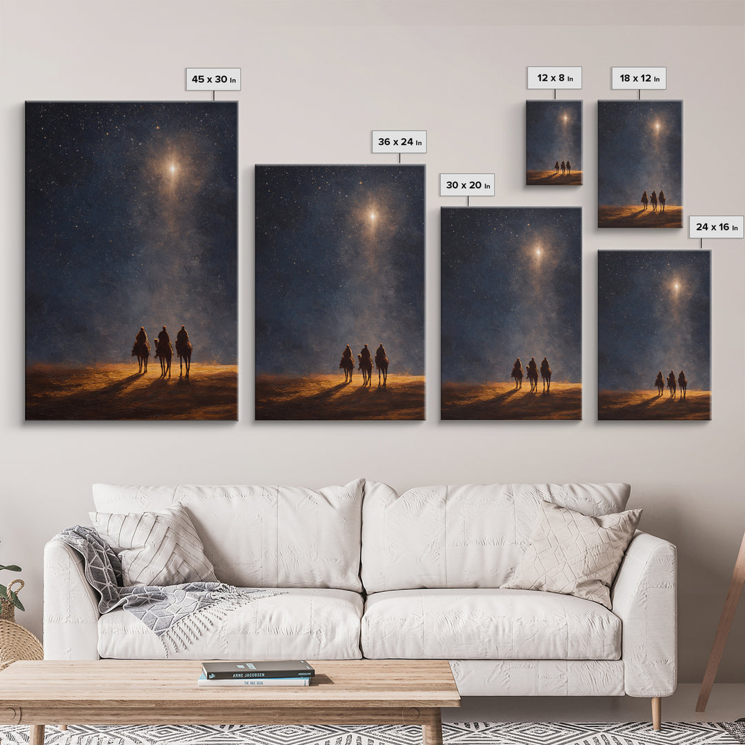 Star Of The Messiah – Framed Canvas Print – Christian Christmas Art – Christian Art Canvas – Christian Wall Art – Christmas Art