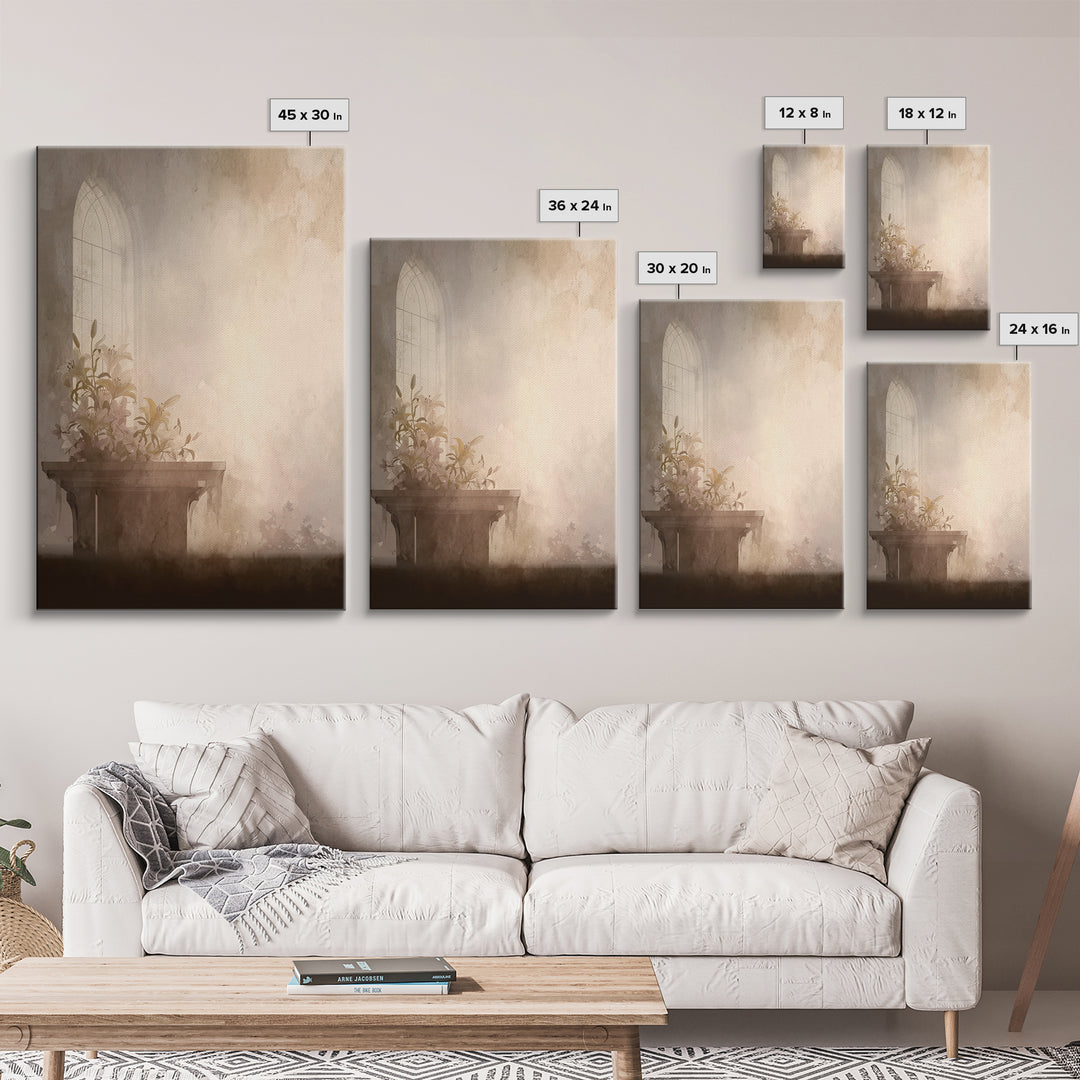 Quiet Chapel Grace – Framed Canvas Print – Christian Art Canvas – Christian Wall Art – Vintage Christian Art – Christian Painting – Christi