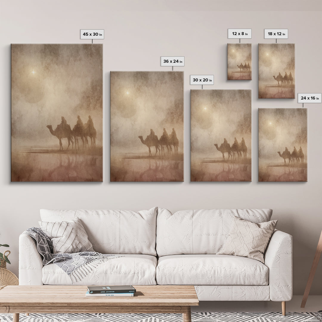 Three Kings Path – Framed Canvas Print – Christian Wall Art – Christmas Art – Christian Art Canvas – Christian Christmas Art