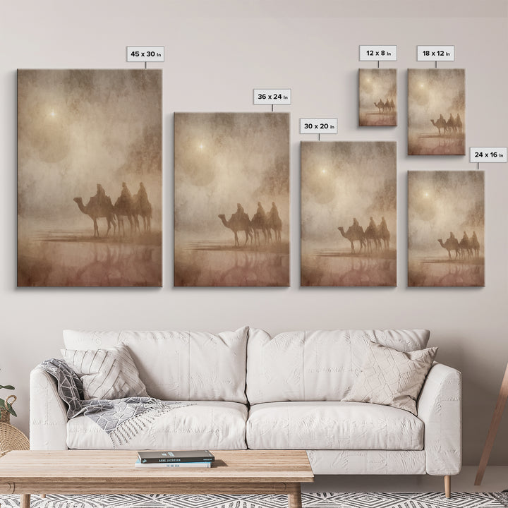 Three Kings Path – Framed Canvas Print – Christian Wall Art – Christmas Art – Christian Art Canvas – Christian Christmas Art