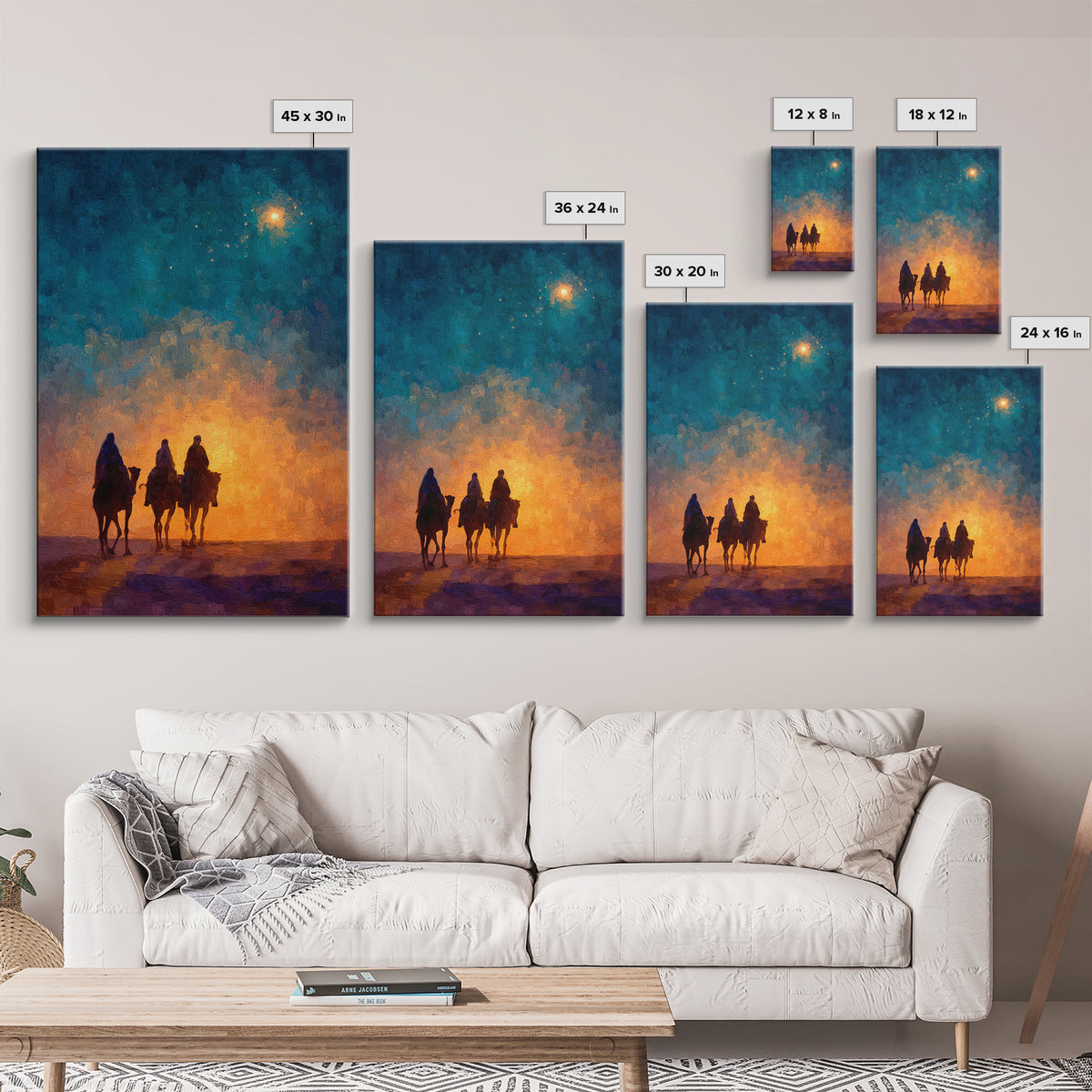 The Guiding Star – Framed Canvas Print – Christian Wall Art – Christian Art Canvas – Jesus Painting – Christmas Art
