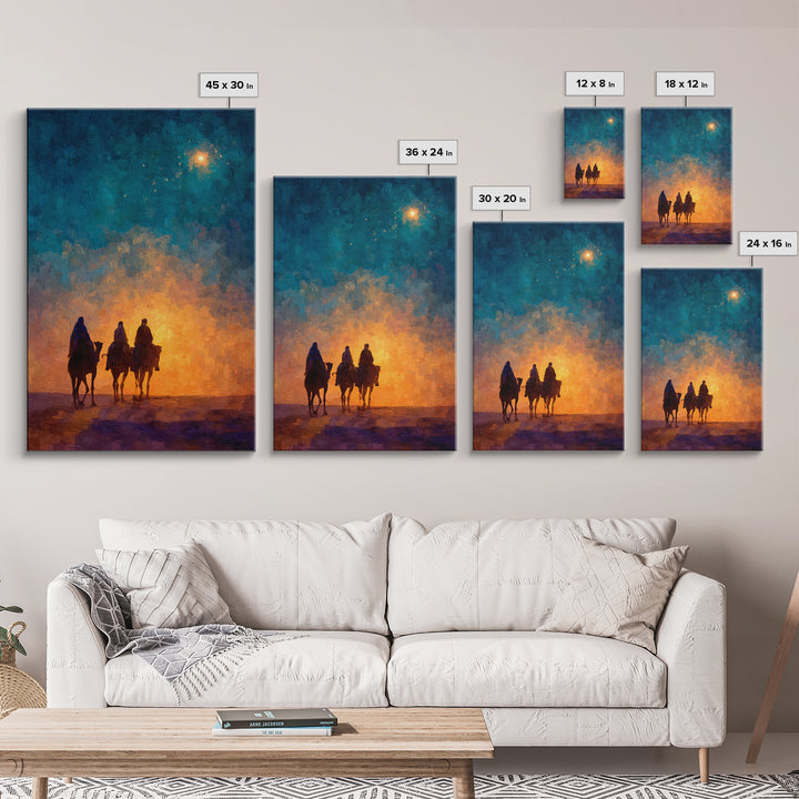 The Guiding Star – Framed Canvas Print – Christian Wall Art – Christian Art Canvas – Jesus Painting – Christmas Art